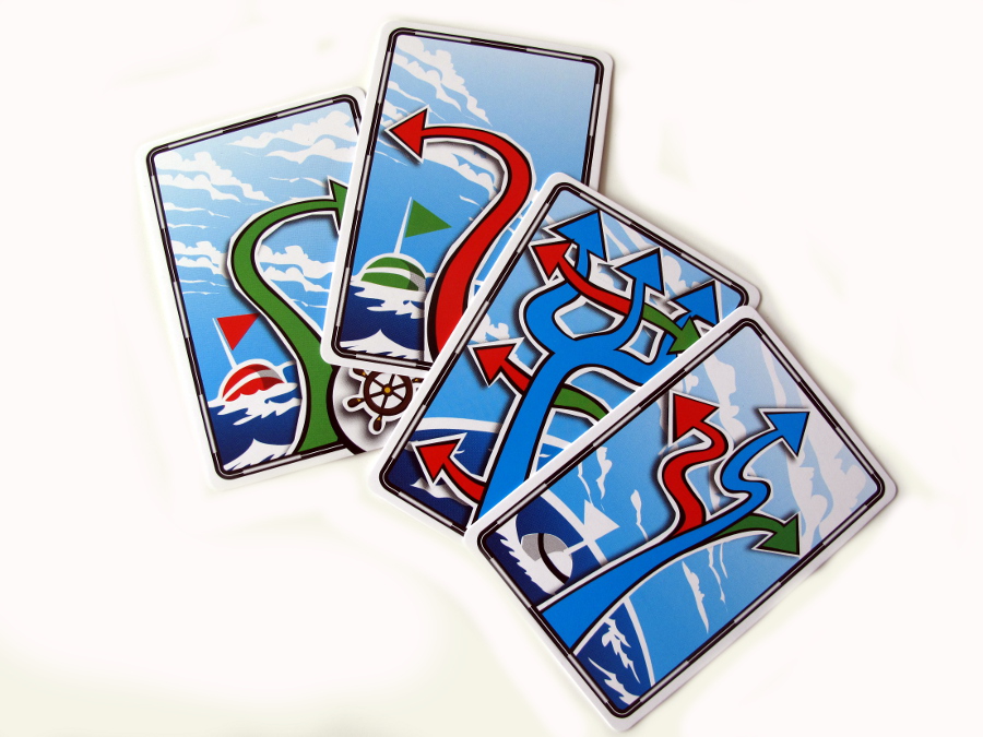 I Regatta er der kortene der bestemme i hvilke retning du kan sejle